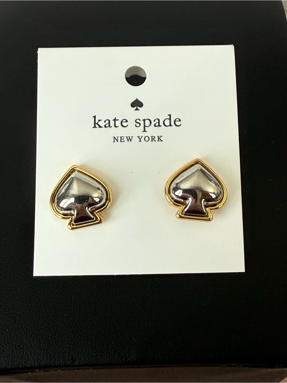 kate spade |♠️| Gold Plated Two-Tone Spade Stud Earrings | Sm/Med